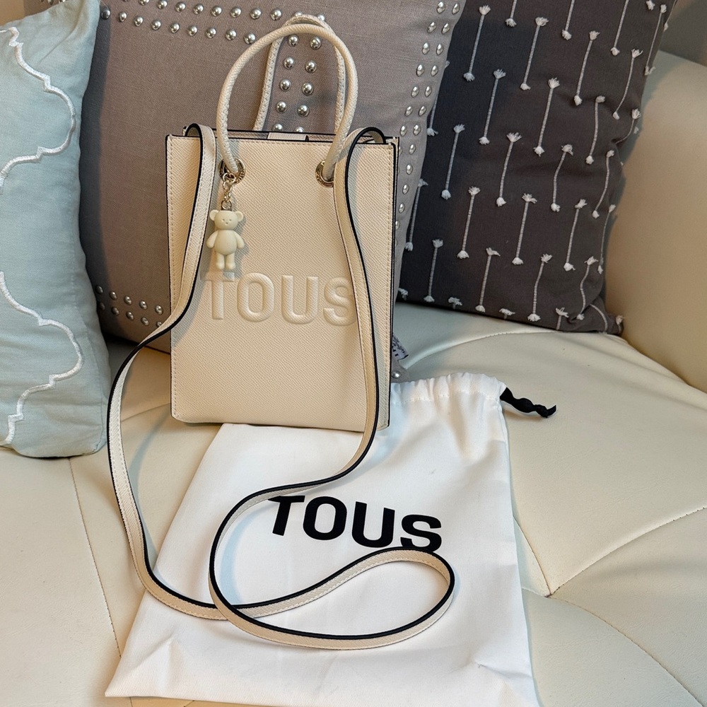 Authentic Tous Mini Crossbody Bag with Bear Charm